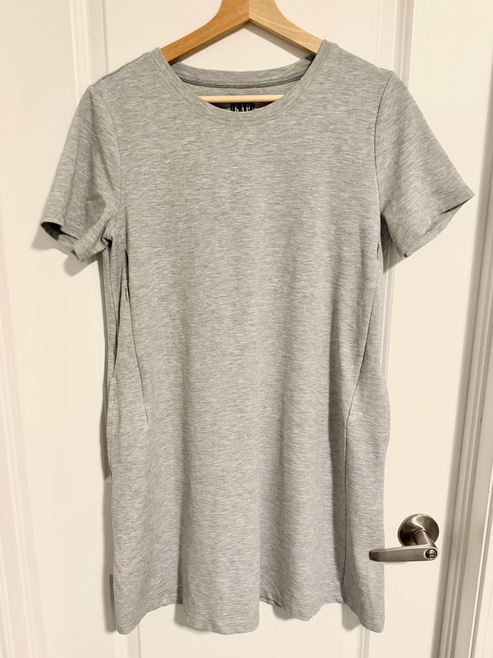 Gap Maternity Grey T-Shirt Dress – Size Medium with Nursing Access